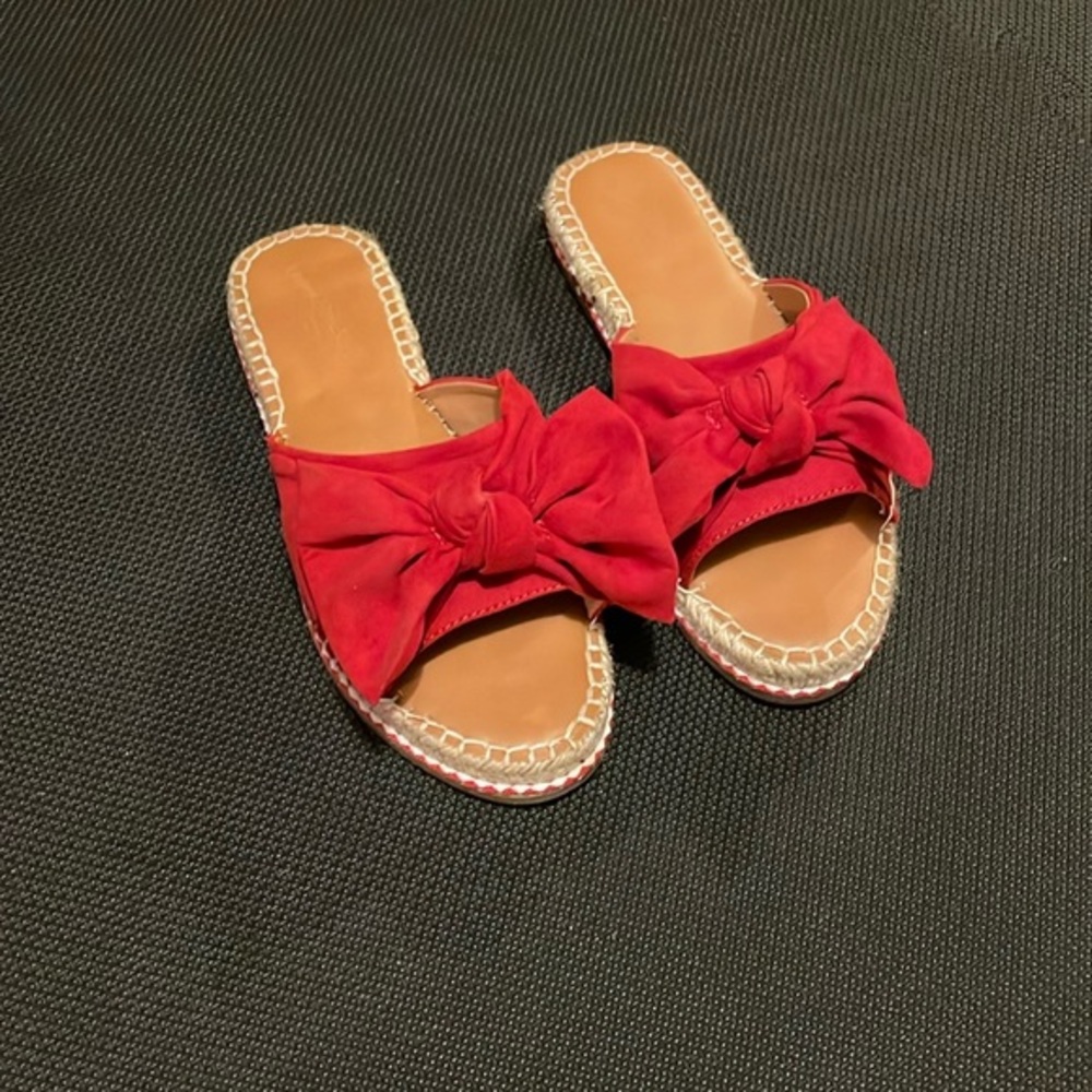 Universal Thread Red Bow Espadrille Resort summer Sandals Size 7 1/2
